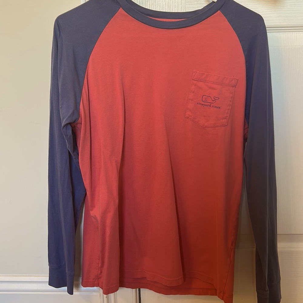 Vineyard Vines Red and Blue Long Sleeve T-shirt